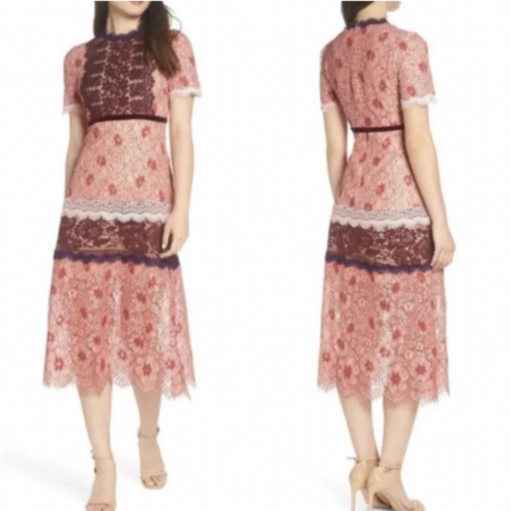 Anthropologie New Foxiedox Sadie Midi Short Sleeves Shift Formal Dress Women’s 6